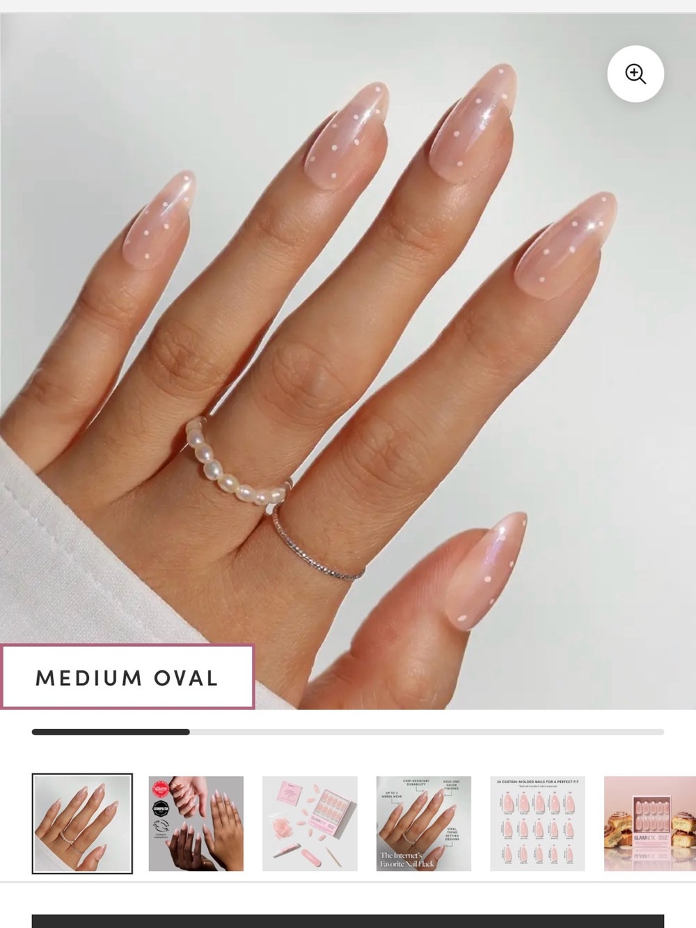Glamnetic Sugar Glazed Medium Oval Press-On Nails